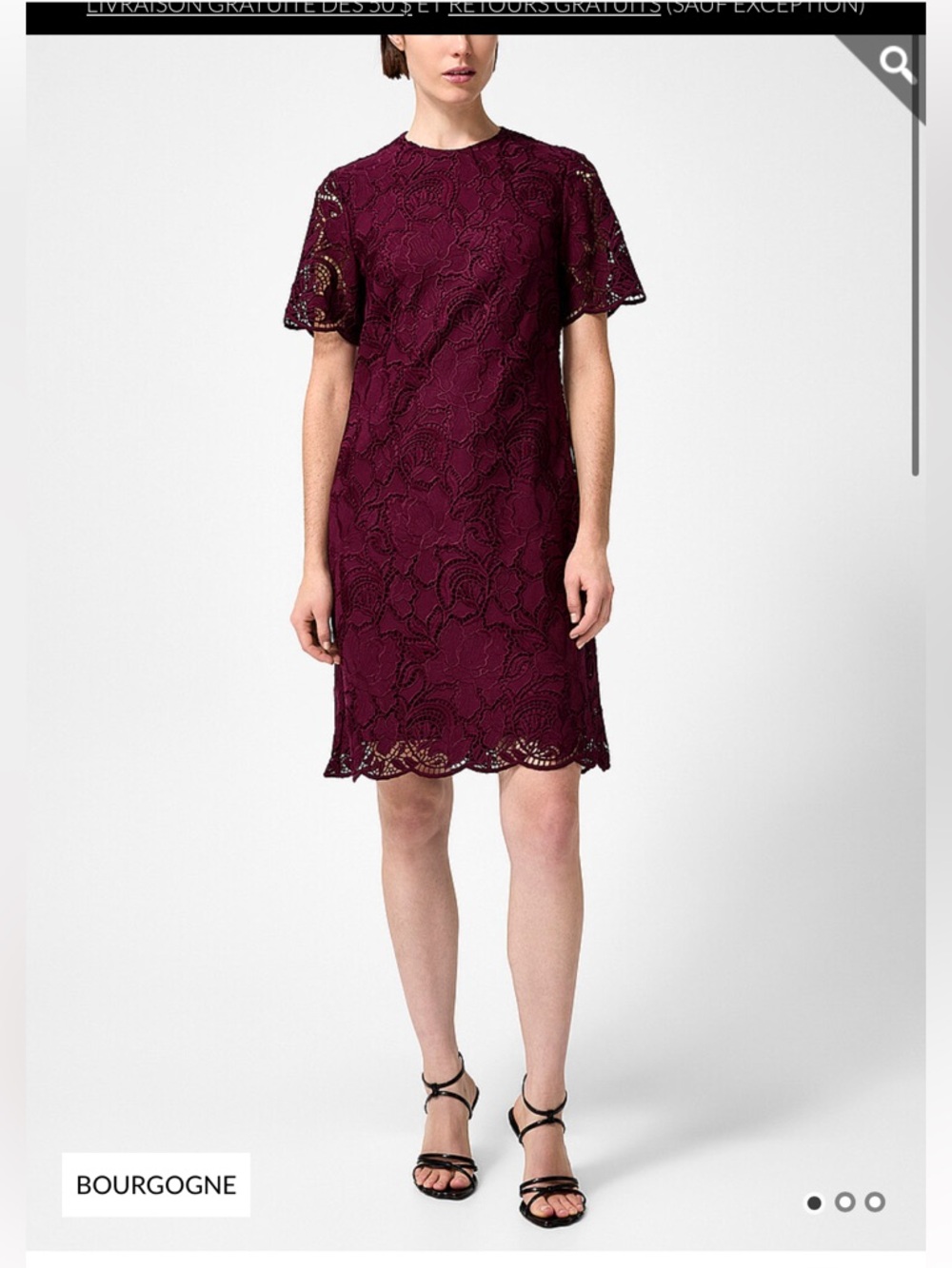 NWT- Elegant Lace Burgundy floral Dress brand new
